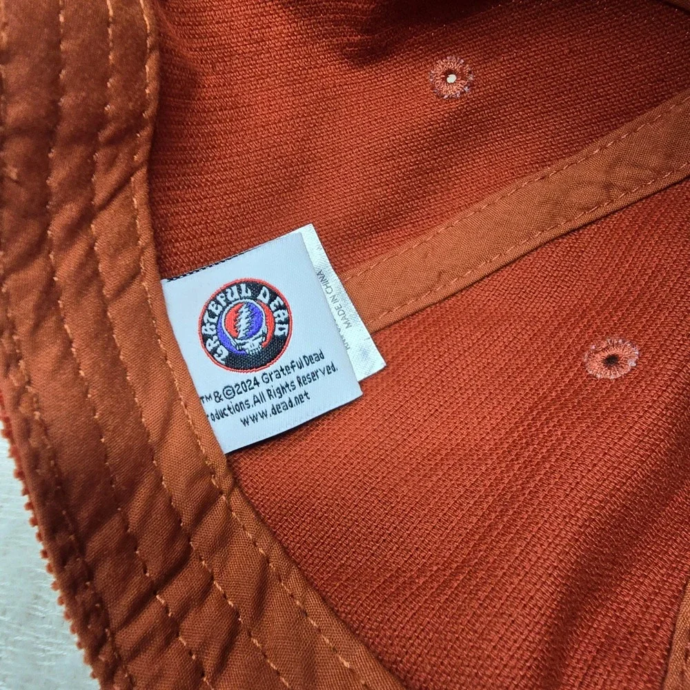 Grateful‎ Dead Baseball Cap Rust Orange Corduroy Dancing Skeletons Hat